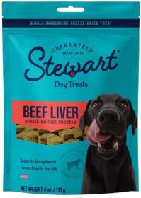 4 oz Stewart Freeze Dried Beef Liver Treats Resalable Pouch