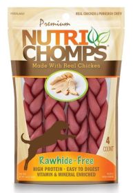4 count Pork Chomps Premium Nutri Chomps Chicken Flavor Braids