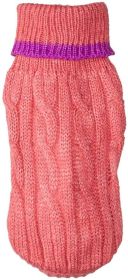 XXX-Small - 1 count Fashion Pet Classic Cable Knit Dog Sweaters Pink