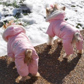 Ruffin It Dog Snowsuit Harness - Pink (size: large)