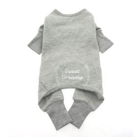Sweet Dreams Thermal Dog Pajamas - Alloy Gray (size: large)