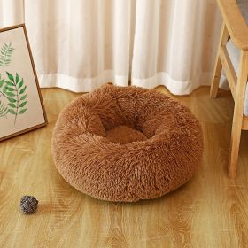Pet Kennel Plush Long Wool (Option: Khaki-100cm1800k)