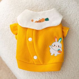 Dog Carrot Rabbit Lapel Sweater Thin Clothes (Option: Yellow Bunny-XL)