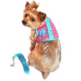 Cool Mesh Dog Harness Under the Sea Collection - Pink and Blue Flip Flop (size: small)