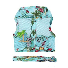 Cool Mesh Dog Harness with Leash - Surfboards and Palms (size: small)