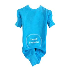Sweet Dreams Thermal Dog Pajamas - Blue (size: small)