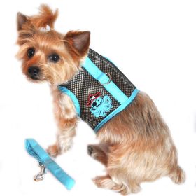 Cool Mesh Dog Harness Under the Sea Collection - Pirate Octopus Blue and Black (size: medium)