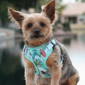 Wrap and Snap Choke Free Dog Harness by Doggie Design - Surfboards and Palms (size: medium)