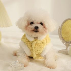 Cat Dog Pet Warm Plush Vest (Option: Rabbit Fur Coat Yellow-M)