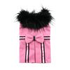 Wool Fur-Trimmed Dog Harness Coat - Pink
